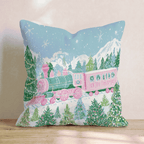 Pastel Wreath Train Throw Pillow - Hillcroft Home