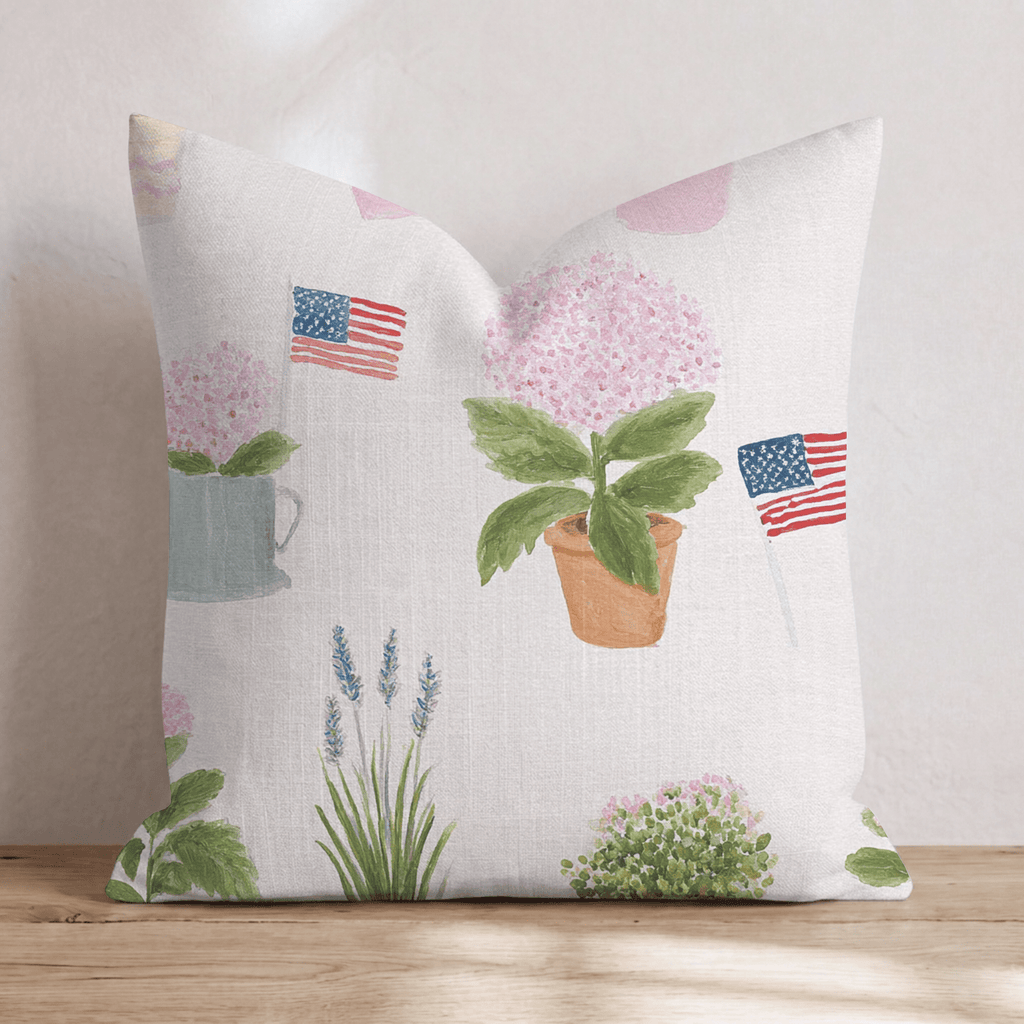 Patriot Garden Pink Throw Pillow - Hillcroft Home