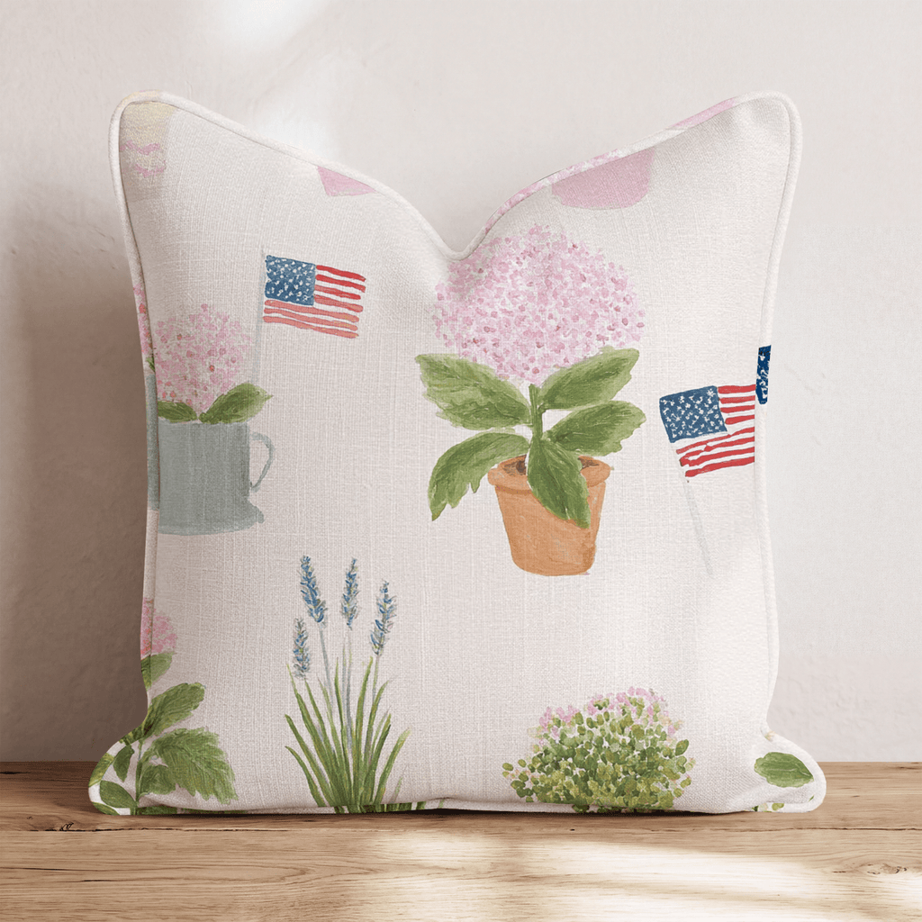 Patriot Garden Pink Throw Pillow - Hillcroft Home