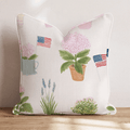 Patriot Garden Pink Throw Pillow - Hillcroft Home
