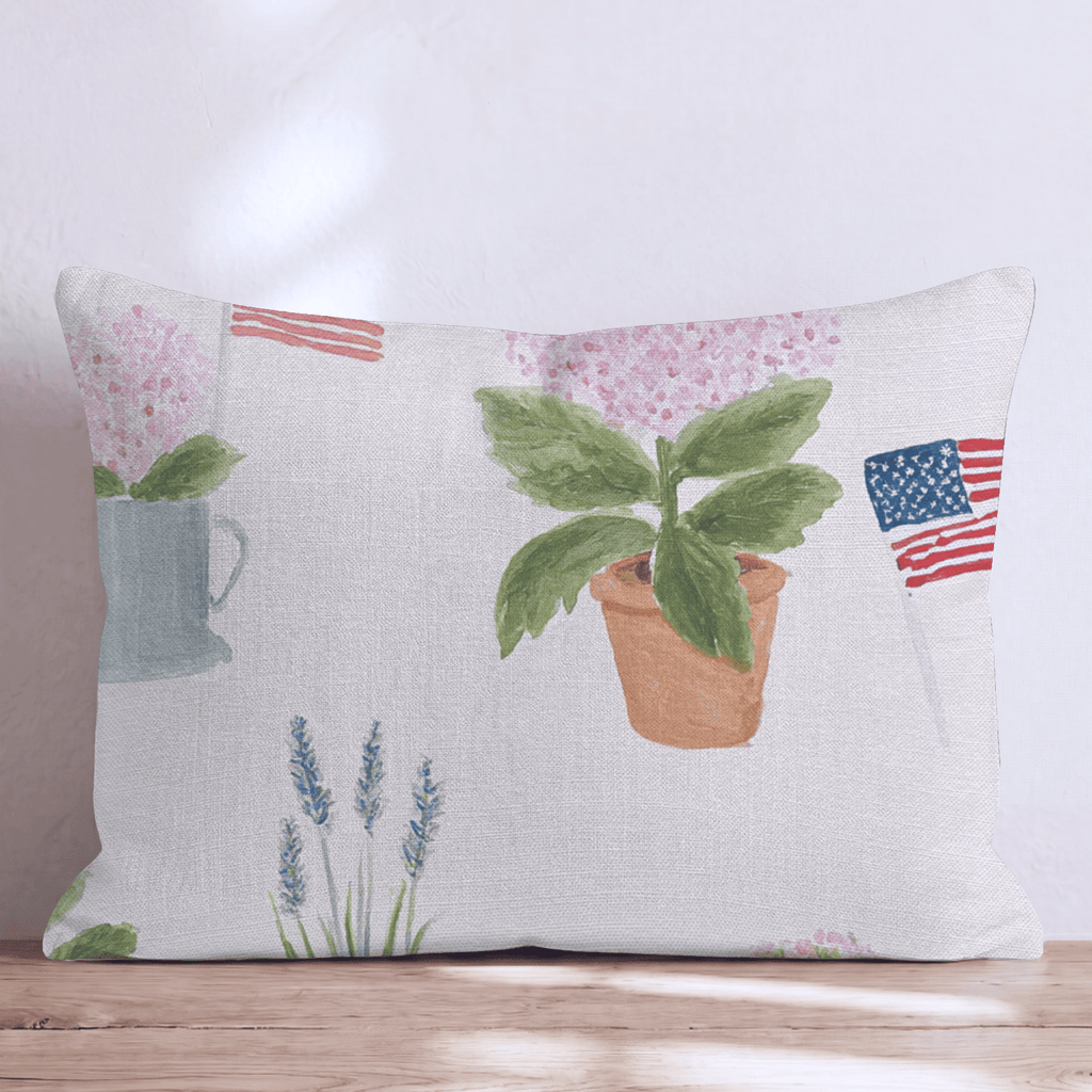 Patriot Garden Pink Throw Pillow - Hillcroft Home