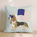 Patriotic Basset Hound Throw Pillow - Hillcroft Home