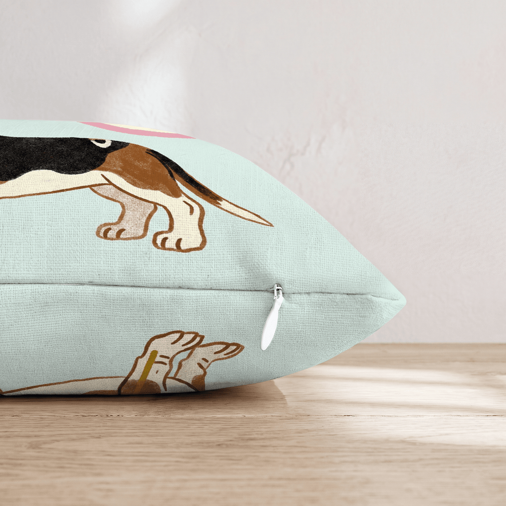 Patriotic Basset Hound Throw Pillow - Hillcroft Home