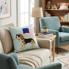Patriotic Beagle Throw Pillow - Hillcroft Home