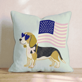 Patriotic Beagle Throw Pillow - Hillcroft Home