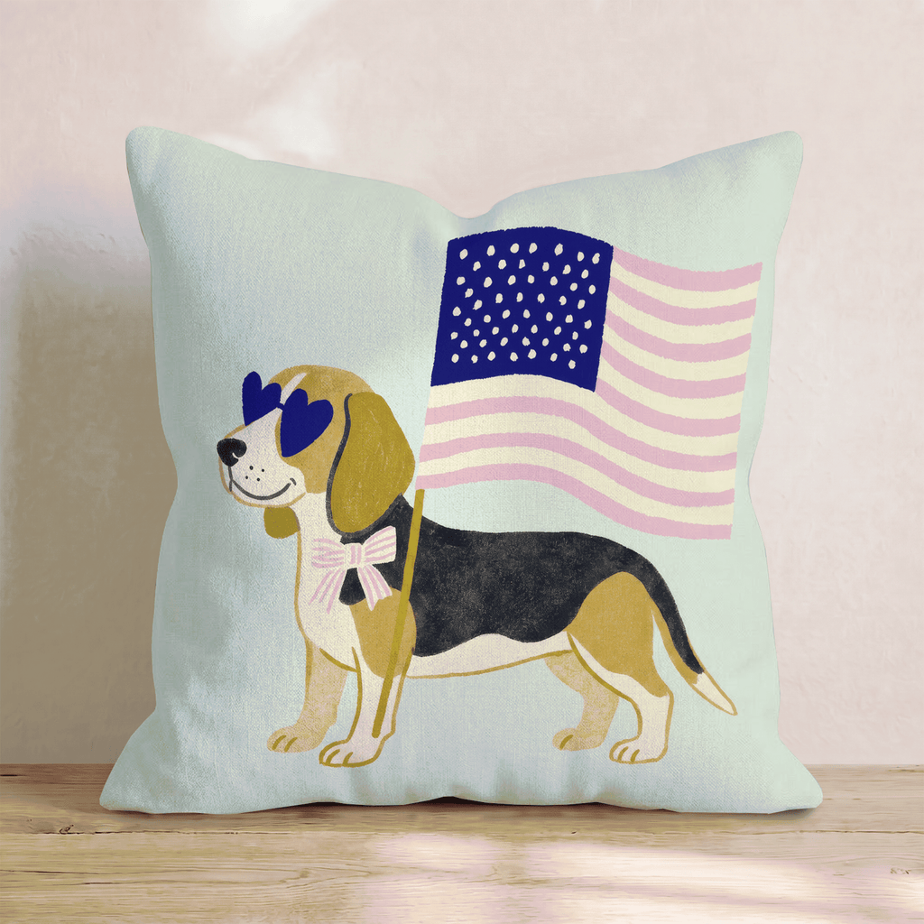 Patriotic Beagle Throw Pillow - Hillcroft Home