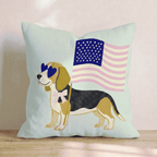 Patriotic Beagle Throw Pillow - Hillcroft Home