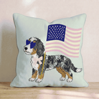 Patriotic Bernedoodle Throw Pillow - Hillcroft Home