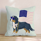Patriotic Bernese Mountain Dog Throw Pillow - Hillcroft Home