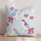 Patriotic Bluebirds Throw Pillow - Hillcroft Home