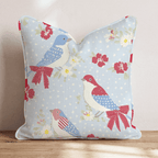 Patriotic Bluebirds Throw Pillow - Hillcroft Home