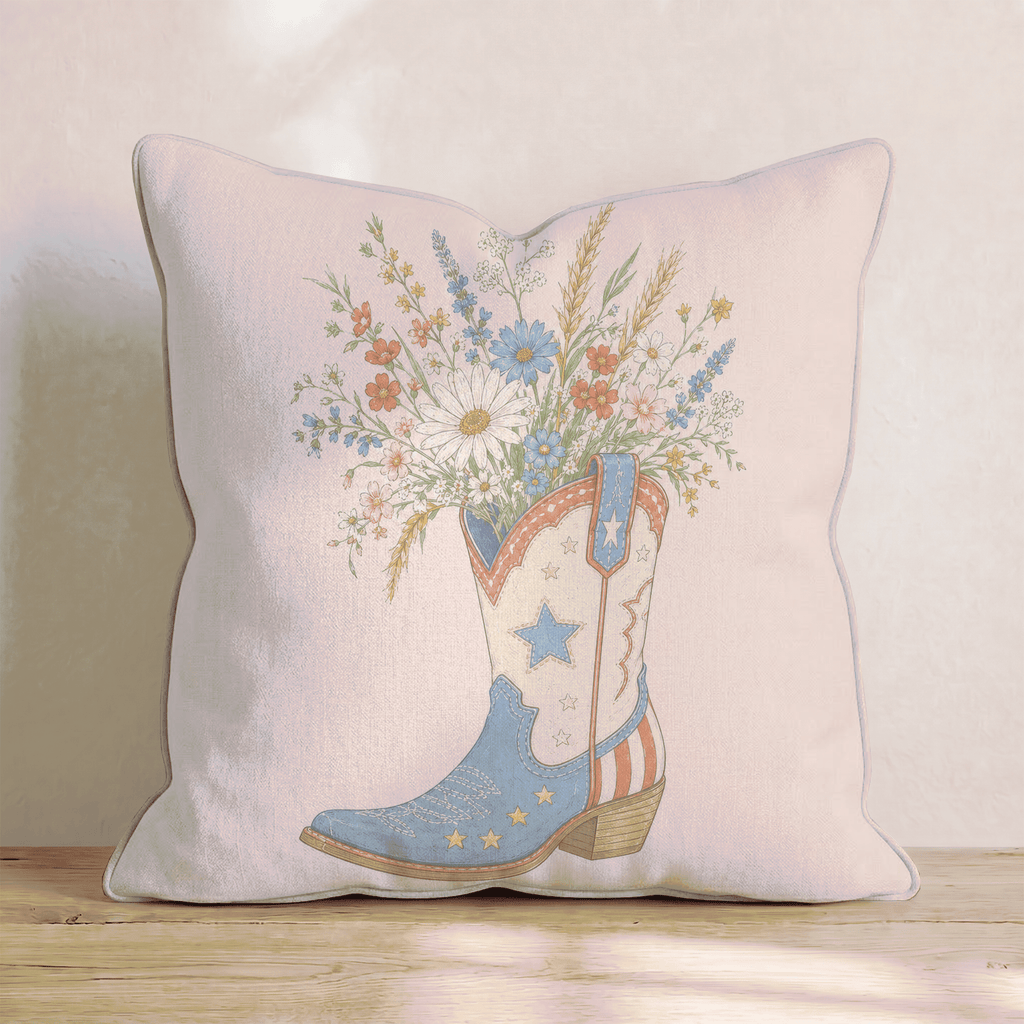 Patriotic Bouquet Throw Pillow - Hillcroft Home