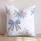 Patriotic Bows and Botanicals Throw Pillow - Hillcroft Home