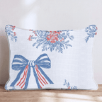 Patriotic Bows and Botanicals Throw Pillow - Hillcroft Home