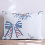 Patriotic Bows and Botanicals Throw Pillow - Hillcroft Home