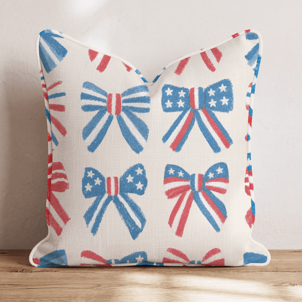 Patriotic Bows Throw Pillow - Hillcroft Home