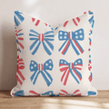 Patriotic Bows Throw Pillow - Hillcroft Home