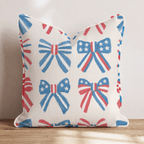 Patriotic Bows Throw Pillow - Hillcroft Home