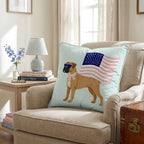 Patriotic Boxer Throw Pillow - Hillcroft Home