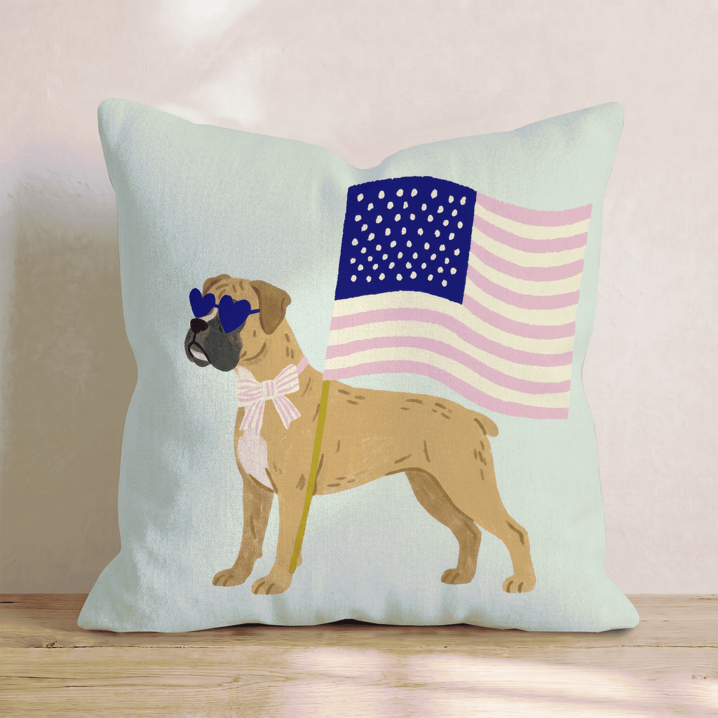 Patriotic Boxer Throw Pillow - Hillcroft Home