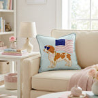 Patriotic Brittany Spaniel Throw Pillow - Hillcroft Home