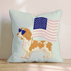 Patriotic Brittany Spaniel Throw Pillow - Hillcroft Home