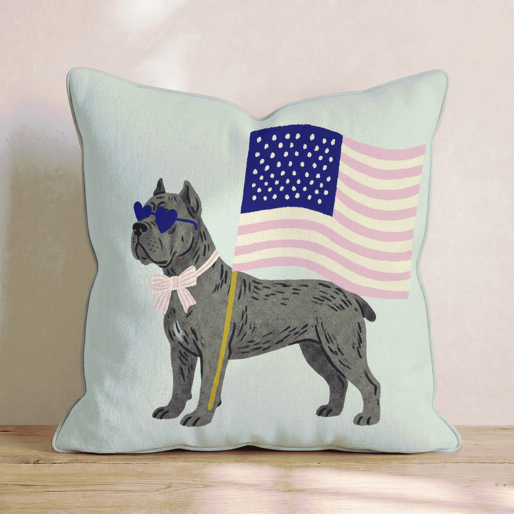 Patriotic Cane Corso Throw Pillow - Hillcroft Home