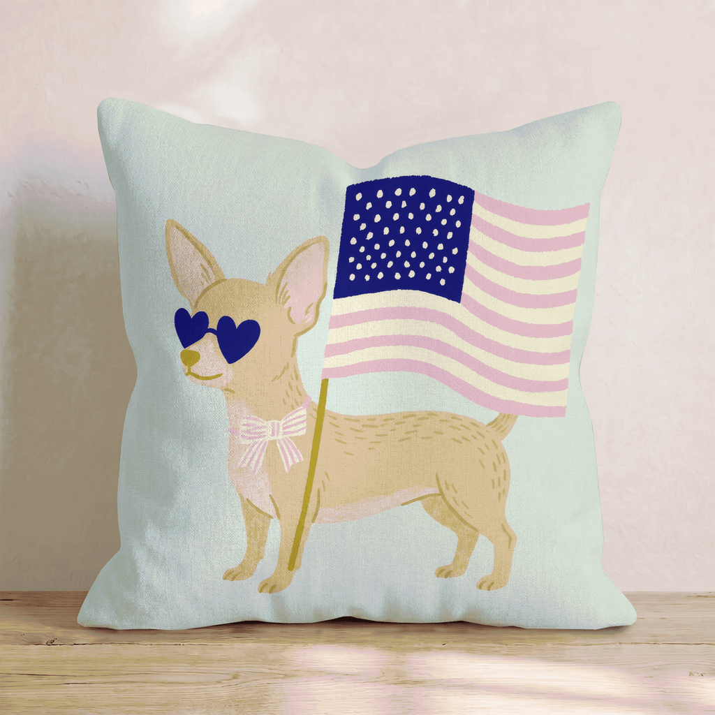 Patriotic Chihuahua Throw Pillow - Hillcroft Home
