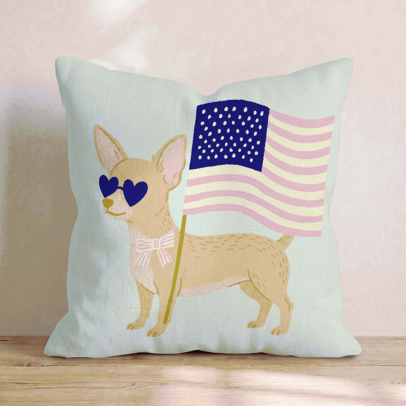 Patriotic Chihuahua Throw Pillow - Hillcroft Home