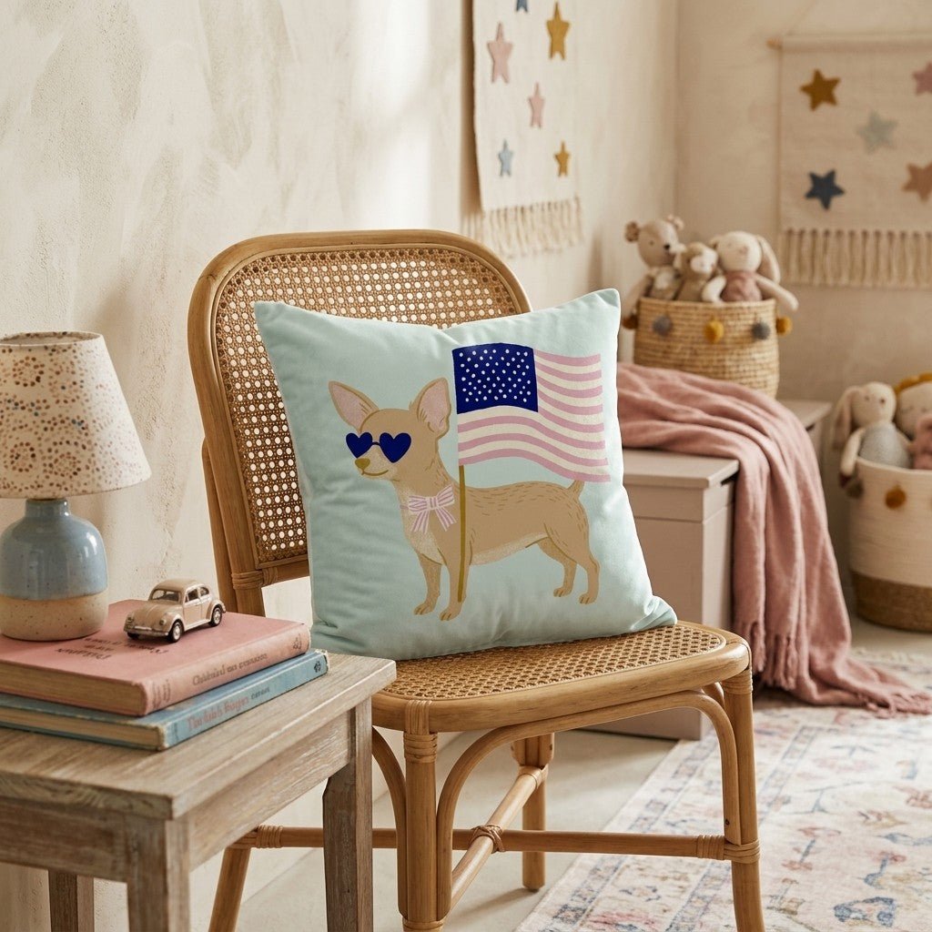 Patriotic Chihuahua Throw Pillow - Hillcroft Home