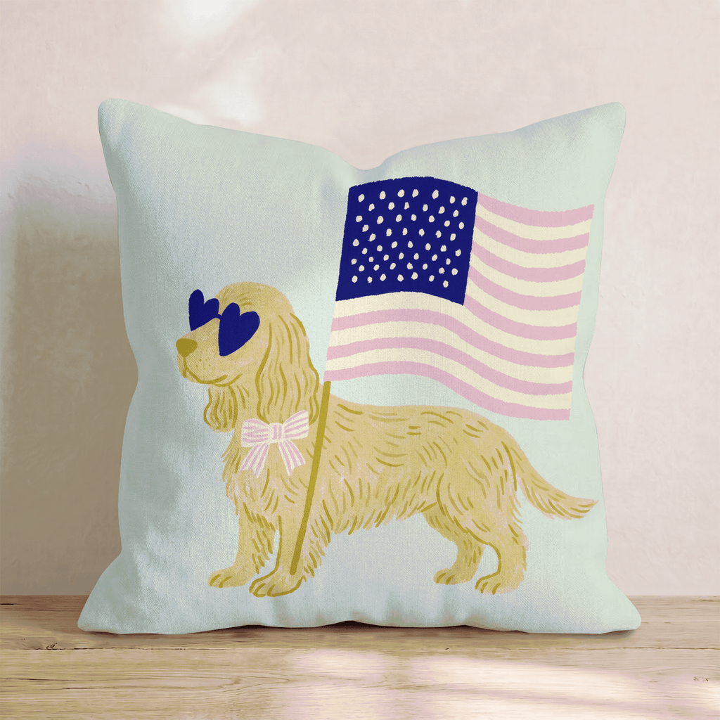 Patriotic Cocker Spaniel Throw Pillow - Hillcroft Home