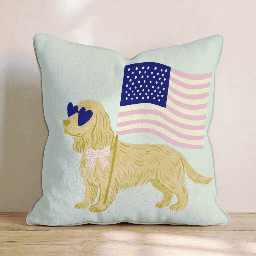 Patriotic Cocker Spaniel Throw Pillow - Hillcroft Home