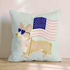 Patriotic Corgi Throw Pillow - Hillcroft Home