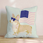 Patriotic Corgi Throw Pillow - Hillcroft Home