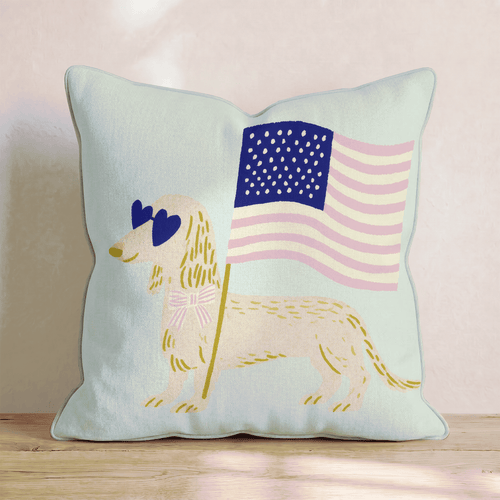 Patriotic Dachshund Throw Pillow - Hillcroft Home