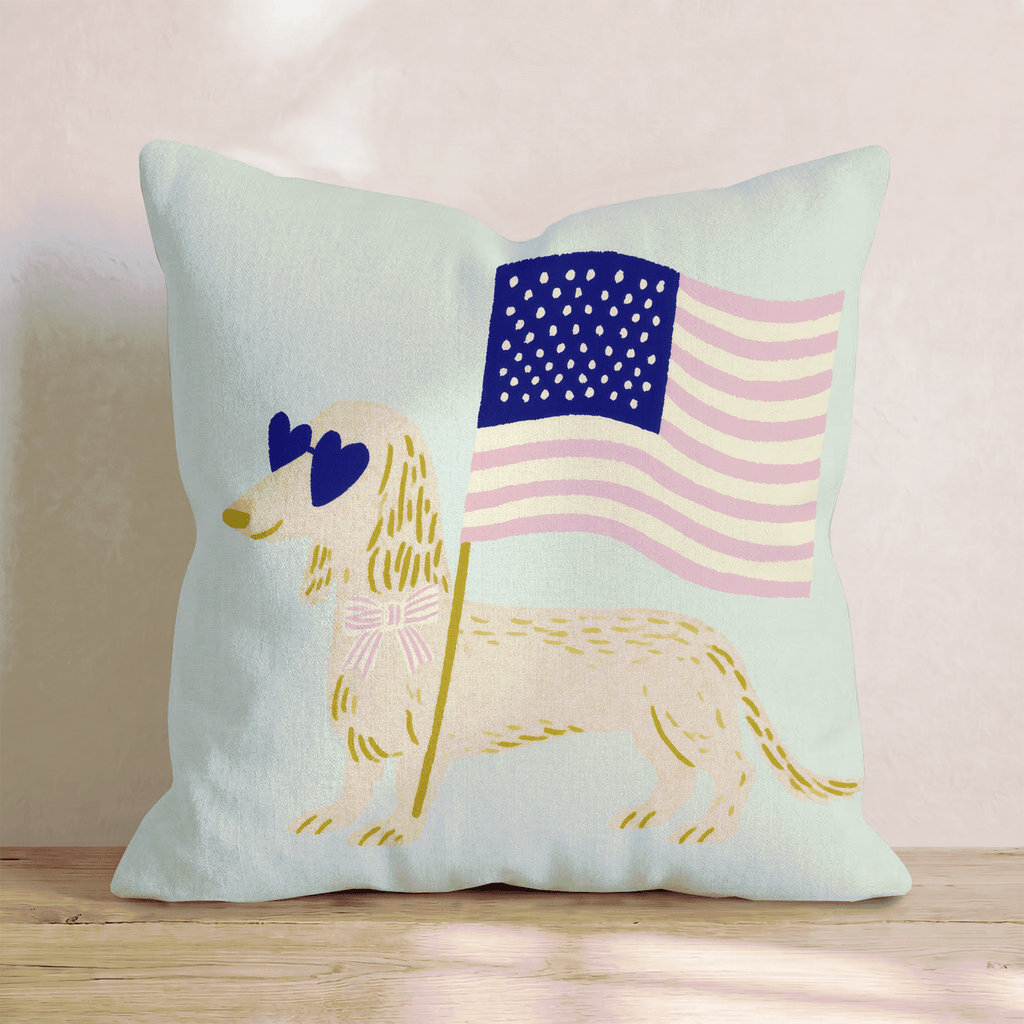 Patriotic Dachshund Throw Pillow - Hillcroft Home