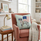 Patriotic Dalmatian Throw Pillow - Hillcroft Home