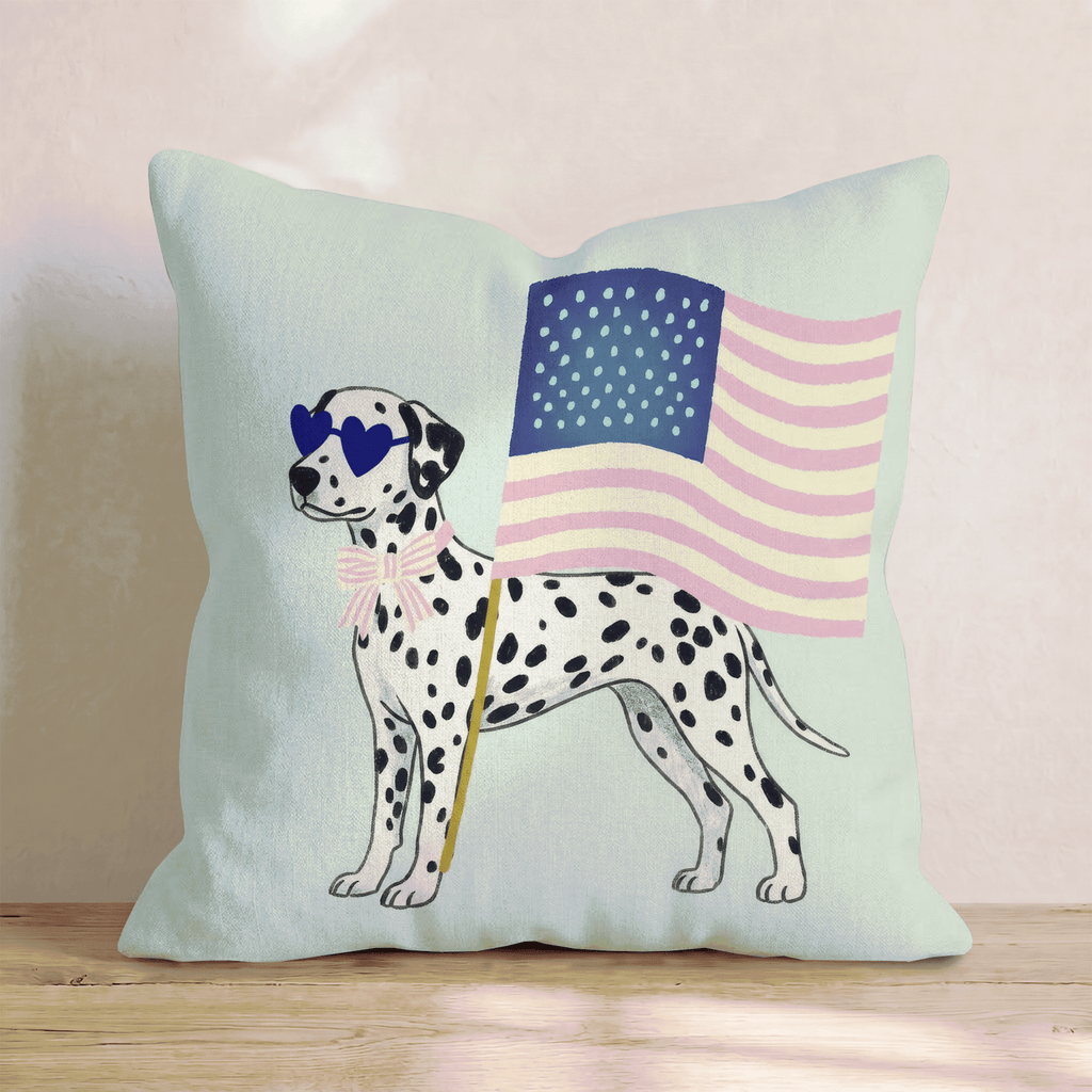 Patriotic Dalmatian Throw Pillow - Hillcroft Home