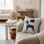 Patriotic Doberman Pinscher Throw Pillow - Hillcroft Home