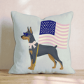 Patriotic Doberman Pinscher Throw Pillow - Hillcroft Home