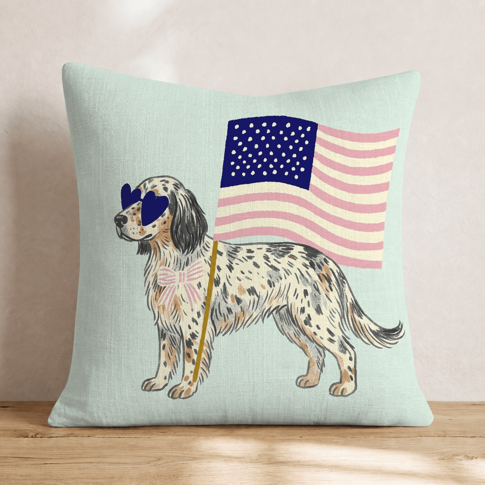 Patriotic English Setter Throw Pillow - Hillcroft Home