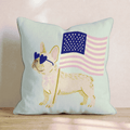 Patriotic French Bulldog Throw Pillow - Hillcroft Home