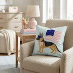 Patriotic German Shepherd Throw Pillow - Hillcroft Home