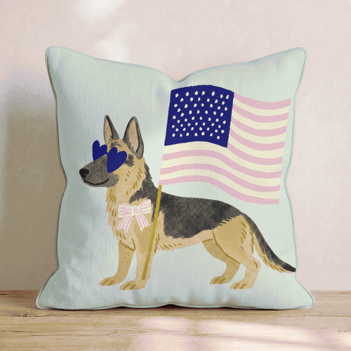 Patriotic German Shepherd Throw Pillow - Hillcroft Home