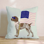 Patriotic German Shorthaired Pointer Throw Pillow - Hillcroft Home