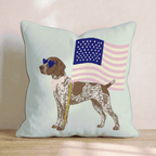 Patriotic German Shorthaired Pointer Throw Pillow - Hillcroft Home