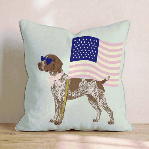 Patriotic German Shorthaired Pointer Throw Pillow - Hillcroft Home
