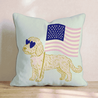 Patriotic Goldendoodle Throw Pillow - Hillcroft Home