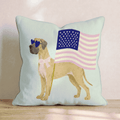 Patriotic Great Dane Throw Pillow - Hillcroft Home
