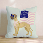 Patriotic Great Dane Throw Pillow - Hillcroft Home